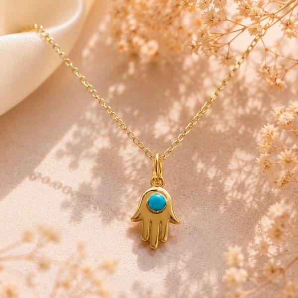 Producto - Collar manito de Fátima en Plata 925 Dorado - 1