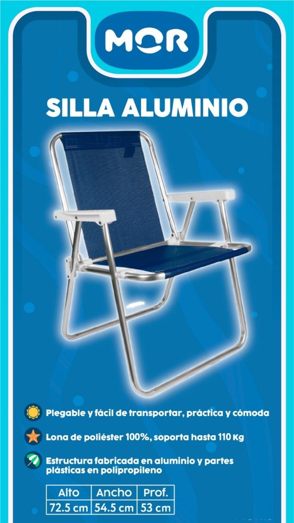 Producto - SILLON ALUMINO FIJO TELA POLIESTER MOR