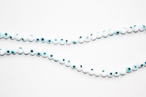 Producto - Ojos Turcos Vidrio Blanco Bolita 8 mm