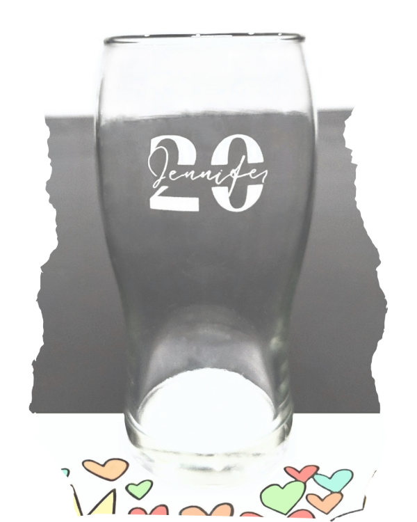 Producto - Vaso pinta con número y nombre - Regalo de cumpleaños