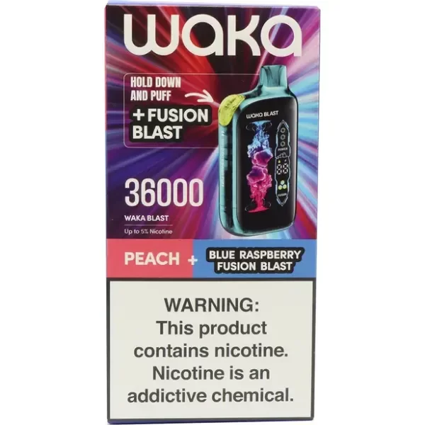 Producto - (POD DESCARTABLE) WAKA 36K BLAST - PEACH BLUERASPBERRY FUSION