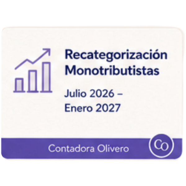 Producto - RECATEGORIZACIÓN MONOTRIBUTISTAS Julio 2026 - Enero 2027