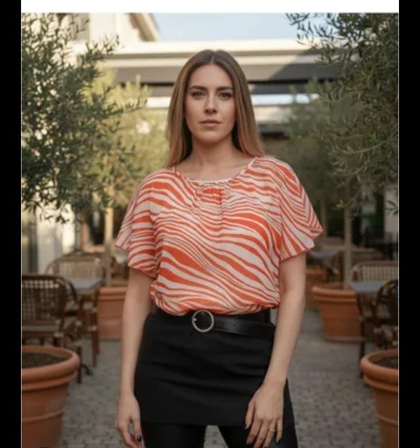 Blusa vestido de cebra naranja — imagen 3