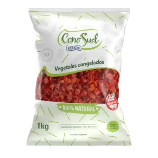 Producto - Pimiento rojo en cubos. Cono Sud.