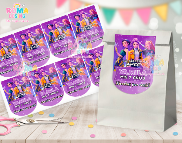 Producto - Etiquetas bolsita Las Guerreras K-Pop