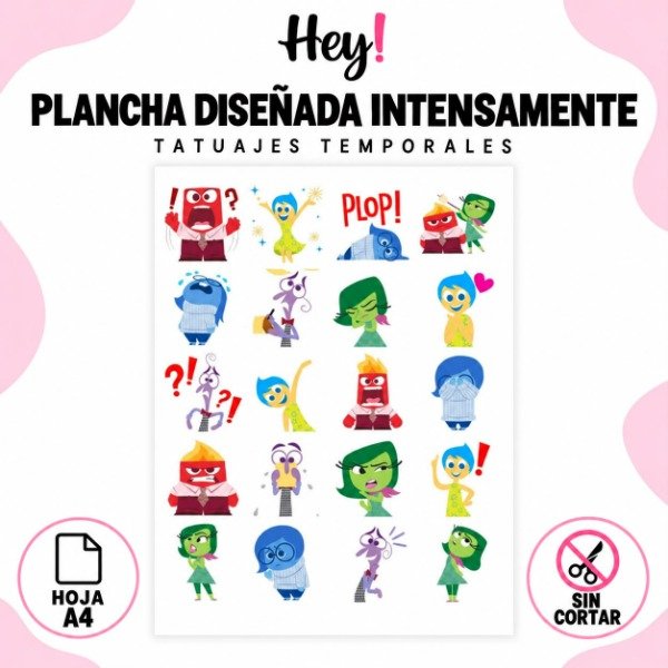 Producto - PLANCHA A4 PREDISEÑADA INTENSAMENTE - TATUAJES TEMPORALES - 0