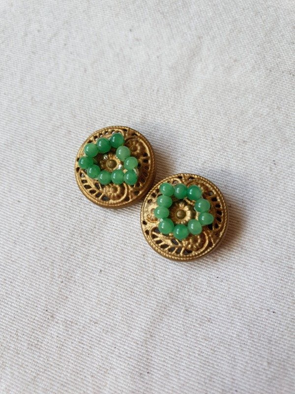Producto - Miniclips 40s Dorados con Perlitas Jade