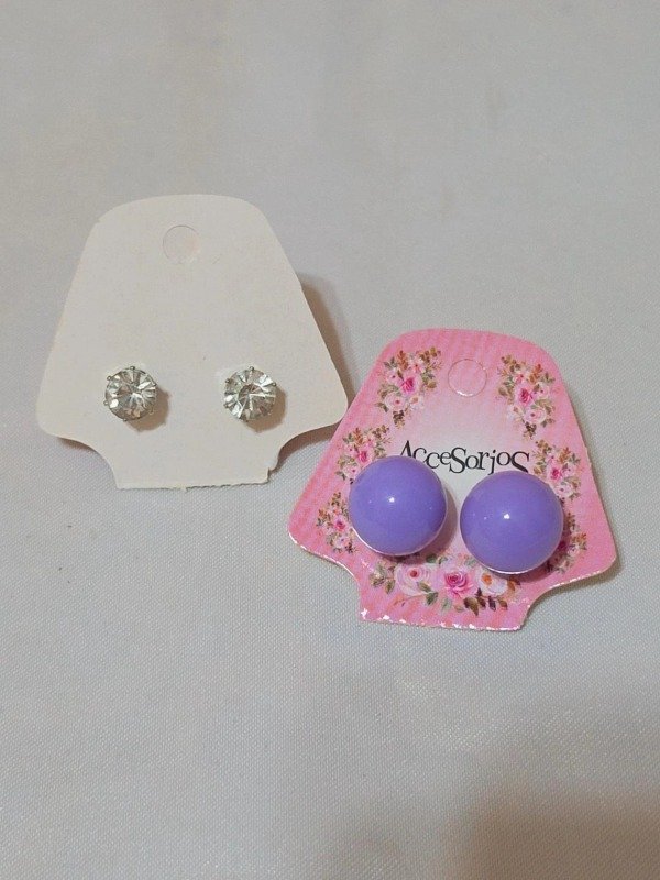 Producto - Aros perla lilas con strass