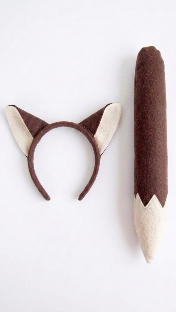 Producto - Disfraz de lobo marron : vincha y cola - 0