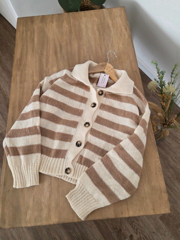 Producto - CARDIGAN CANELA RAYADO