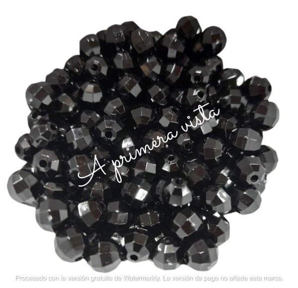 Producto - Perlas facetadas negras x25g