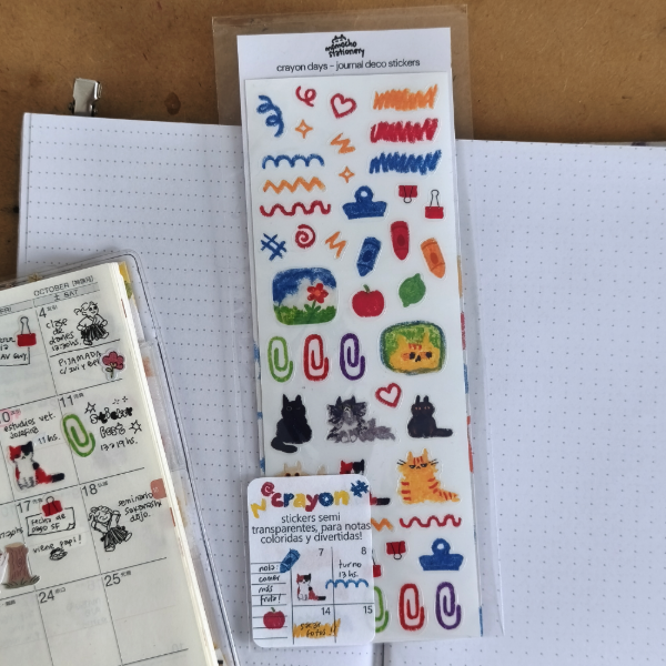 Producto - plancha de stickers "crayon days"