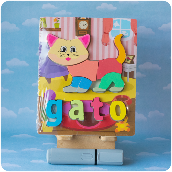 Producto - Rompecabezas Encastrable de Madera 3D con Letras - Gato