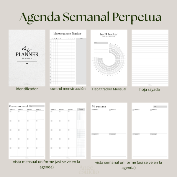 Producto - Agenda Semanal Perpetua  nude