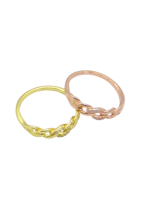 Producto - Anillo eslabones cubics gold