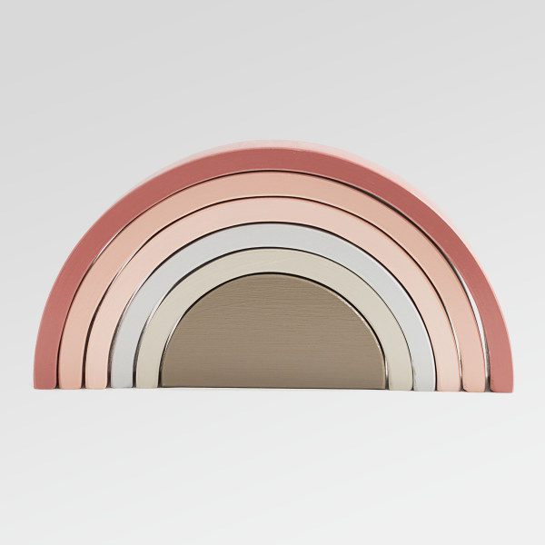 Producto - Arcoíris de madera 6 arcos nórdico TIERRA - 28 cm - Juguete Waldorf