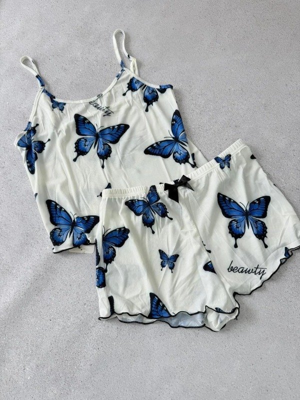 Producto - PIJAMA CORTO MARIPOSA AZUL