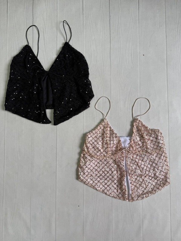 Producto - [5017] Top mariposa lentejuela rombos