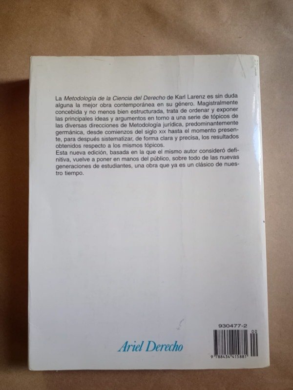 Producto - Metodología de la ciencia del derecho - Karl Larenz - Ariel 1994 - 1