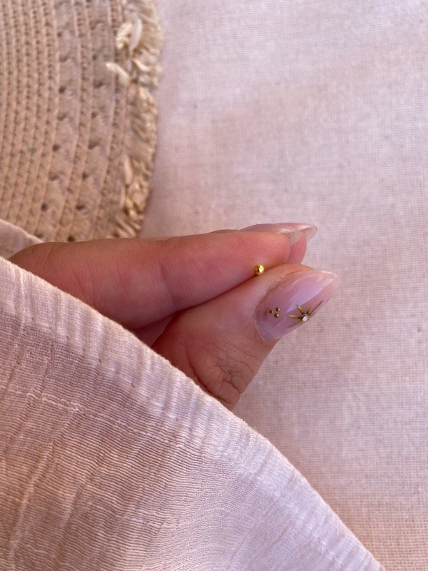 Producto - Piercing nariz X 5 bolita dorada palito