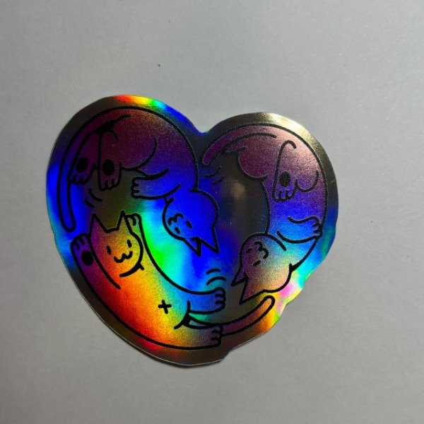 Producto - Corazón de gatitos tornasolado