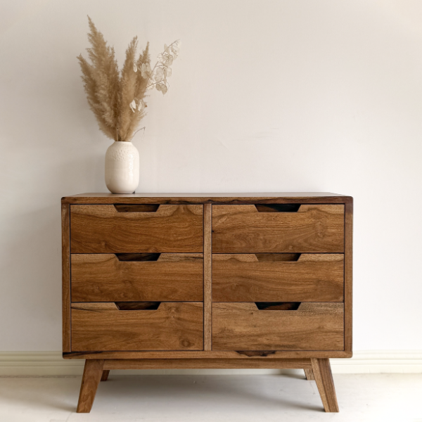 Producto - Cómoda 6 Cajones en Madera Maciza de Petiribí Negro