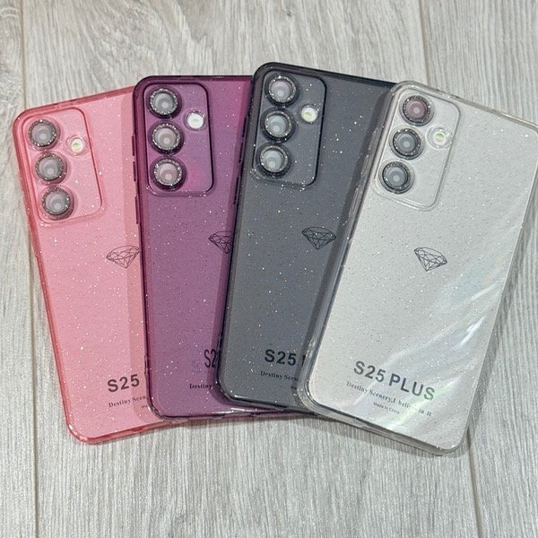 Producto - FUNDA TRANSPARENTE BRILLOS C/ CÁMARA BRILLANTINA S25 PLUS