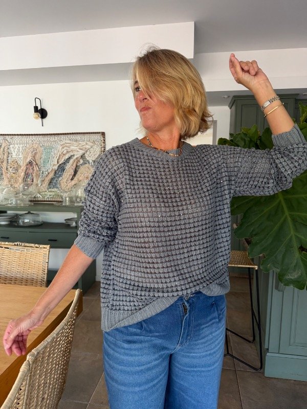 Producto - Sweater calado brillos