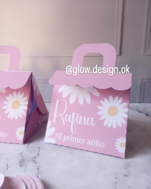 Producto - Caja tipo bolso margaritas