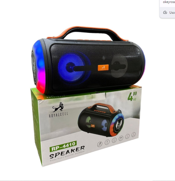 Producto - Parlante BLUETOOTH RP4410 ROYALCELL de 4 pulgadas x2 con Luces RGB 10w