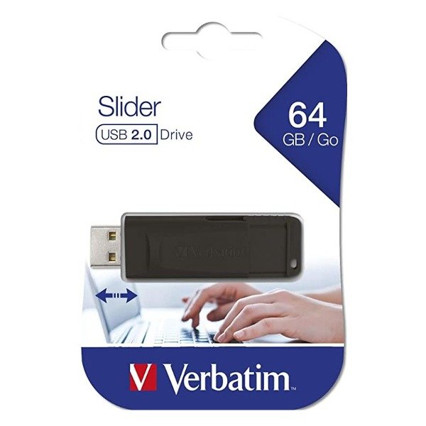 Producto - Pen Drive 64Gb -usb 2.0 -retractil -black -Verbatim SeaGlass