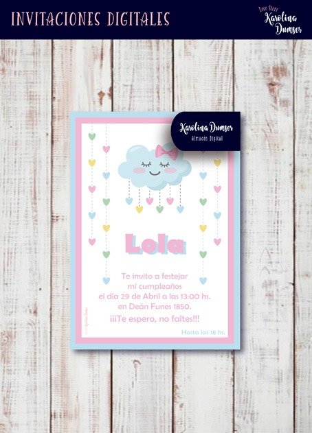 Producto - Tarjeta Digital Lluvia de Amor Personalizada Cumpleaños. Diseños Varios