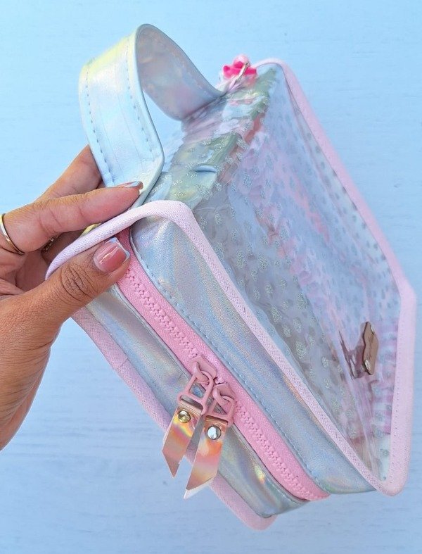 Producto - Cartuchera Isadora Gris Plata Tornasol (POR PEDIDO)