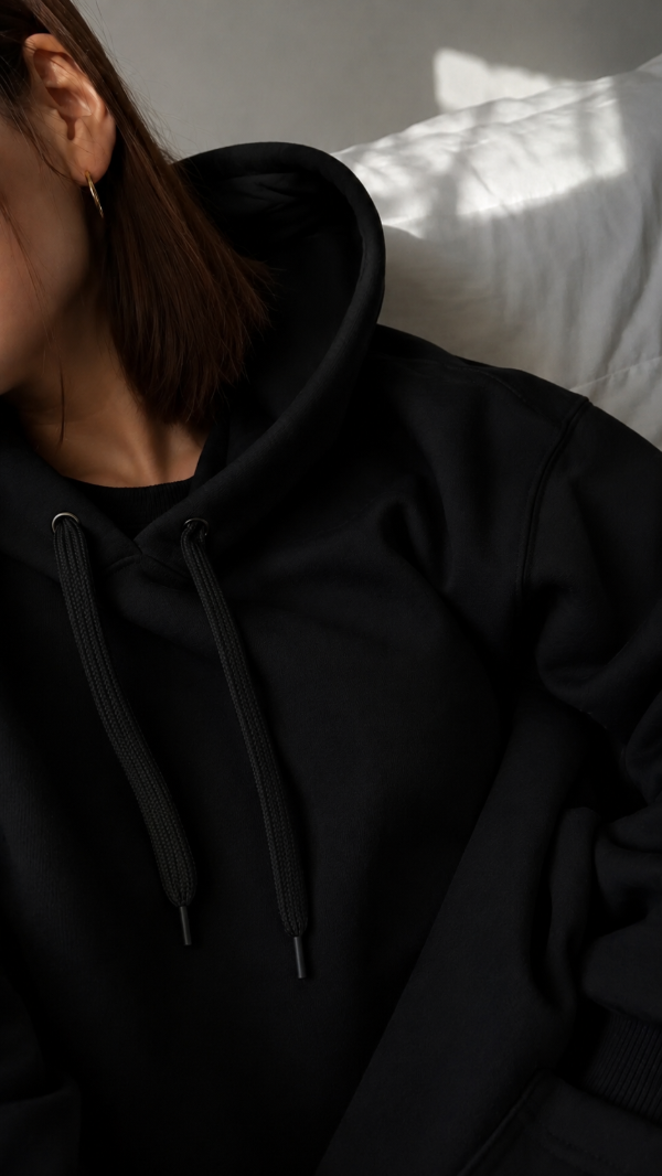 Producto - Hoddie negro frizado
