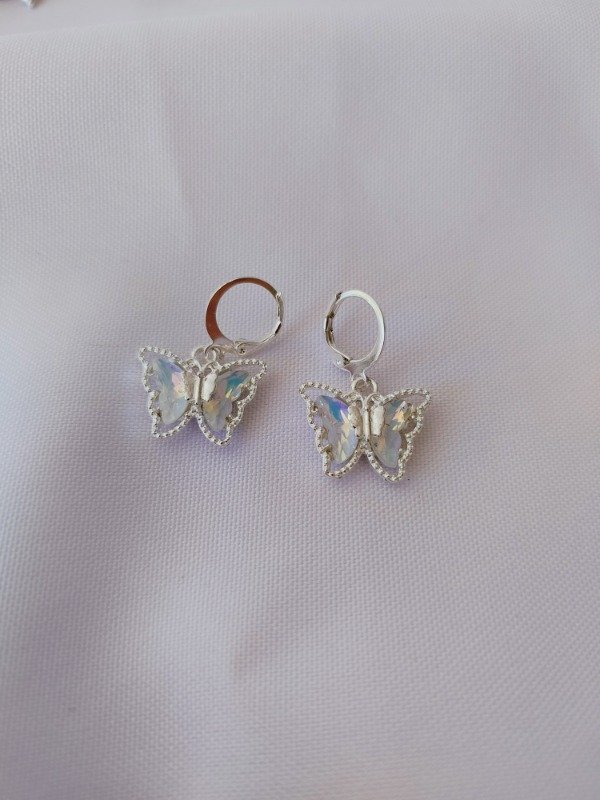 Producto - Argollitas mariposa lux plateado ab