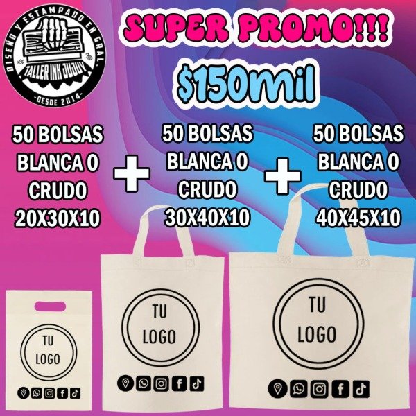 Producto - Combo Ecologico Personalizado- 150 Bolsas con tu logo