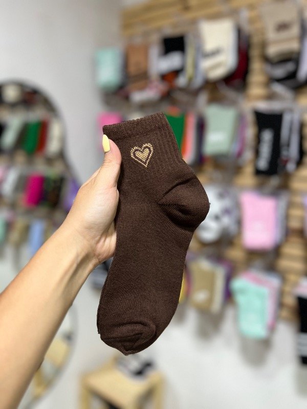 Producto - SOQUETES MARRÓN CORAZÓN