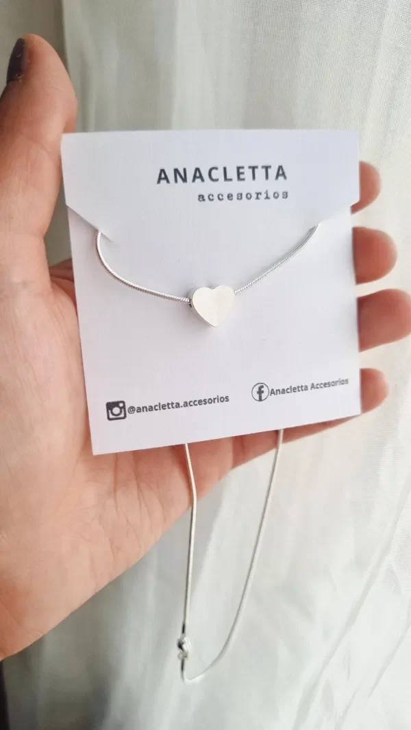 Producto - Corazon pasante con cadena cola de ratón Ab