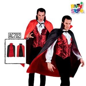 Producto - CAPA DISFRAZ REVERSIBLE NEGRO/ROJO 80cm