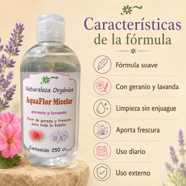 Producto - Agua Micelar AquaFlor - Limpieza Suave y Natural para tu Piel - 5