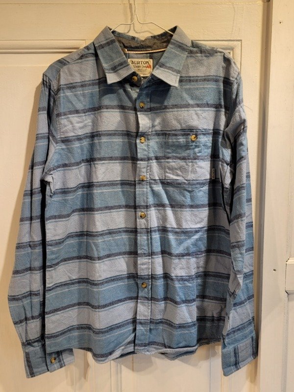 Producto - Camisa BURTON cuadrille celeste camisaco- Talle M- PRECIO: 40X