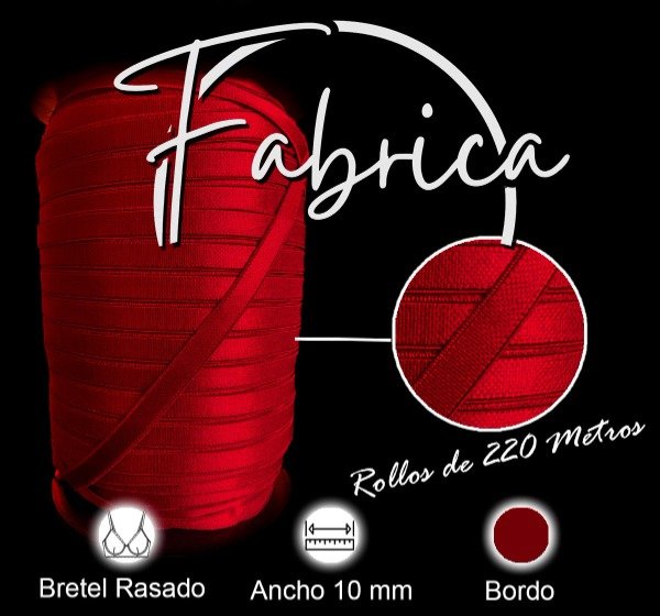 Producto - Bretel Bordó 10mm (rollo) PREMIUM