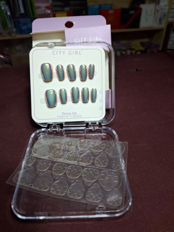 Producto - PRESS ON CUADRADA CORTA  (OJO DE GATO) INCLUYE pegatina