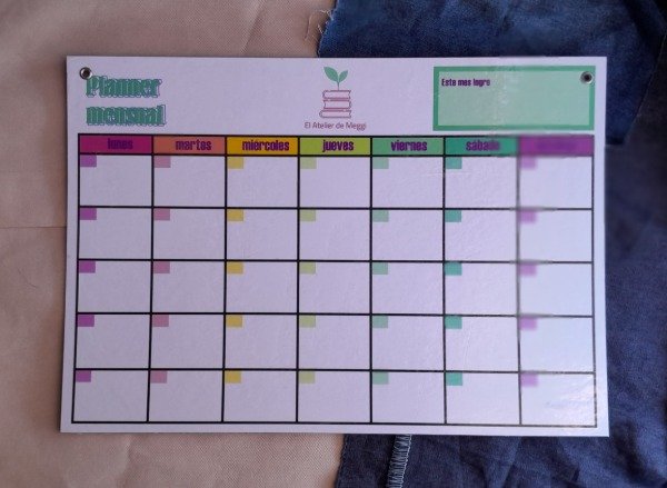 Producto - Pizarra mensual colores