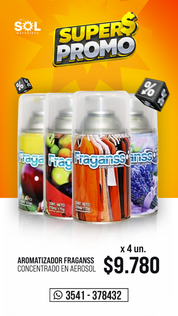 Producto - Promo Fraganss aromatizador x4