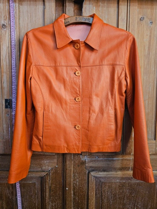 Producto - Campera de Cuero Naranja t.M
