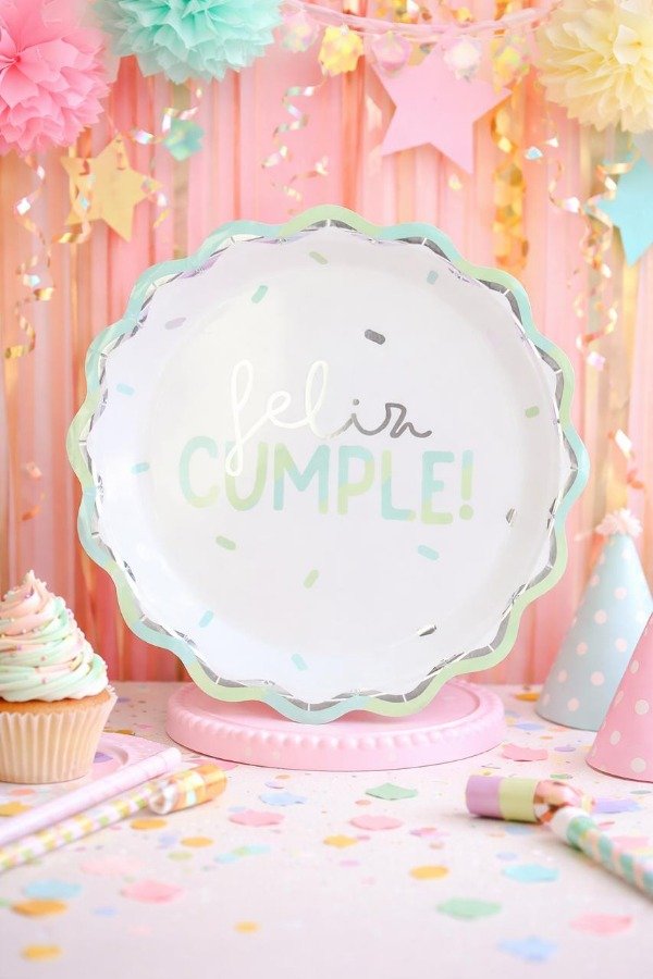 Producto - PLATOS "FELIZ CUMPLE" SPRINKLES x10un
