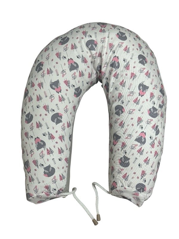 Producto - Almohadón de amamantar zorrito rosa con gris