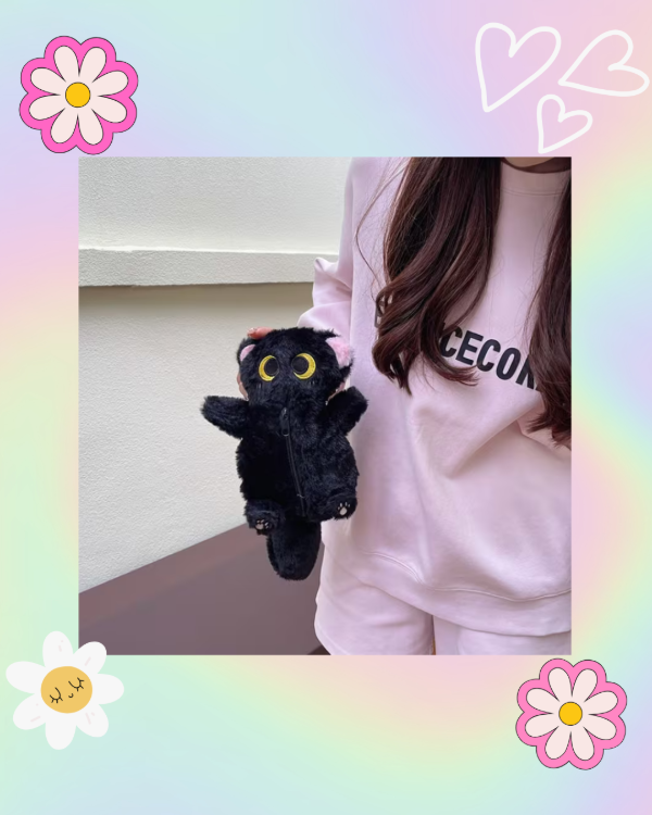 Producto - Cartuchera de Peluche Gatito Negro - 1