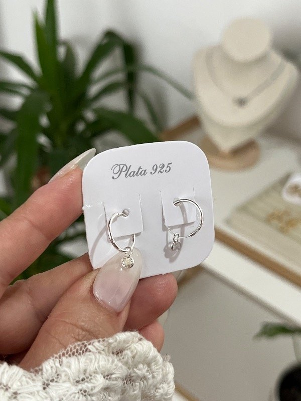 Producto - Aros argollitas con cubic colgante
